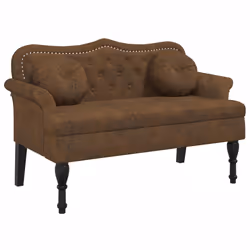Panca con Cuscini Marrone 120,5x65x75 cm in Scamosciatocod mxl 83891 - Vista aggiuntiva 2