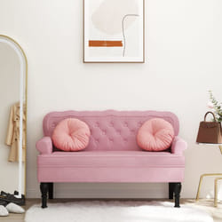 Vidaxl - Panca con Schienale Rosa 119,5x64,5x75 cm in Velluto 370112