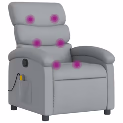 Poltrona Massaggiante Reclinabile Grigio Chiaro in Tessutocod mxl 107496 - Vista aggiuntiva 2