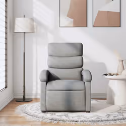 Poltrona Massaggiante Reclinabile Grigio Chiaro in Tessutocod mxl 107496 - Vista aggiuntiva 3