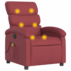 Poltrona Massaggiante Reclinabile Rosso Vino in Tessutocod mxl 131473 - Vista aggiuntiva 2