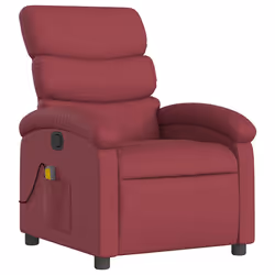 Poltrona Massaggiante Reclinabile Rosso Vino in Tessutocod mxl 131473 - Vista aggiuntiva 3