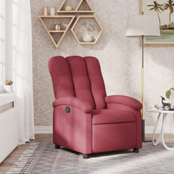 vidaXL Poltrona Reclinabile in Tessuto Rosso Vino