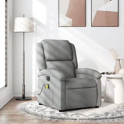 Poltrona Massaggiante Reclinabile Grigio Chiaro in Tessutocod mxl 83847
