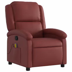 Poltrona Massaggiante Reclinabile Rosso vino in Similpellecod mxl 131785 - Vista aggiuntiva 3