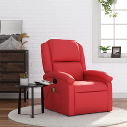Vidaxl - Poltrona Massaggiante Reclinabile Rossa in Similpelle 41386