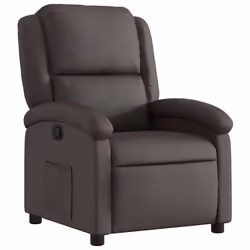 Poltrona Reclinabile Marrone Scuro in Vera Pellecod mxl 133492 - Vista aggiuntiva 2