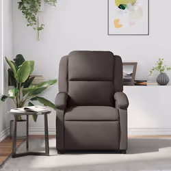 Poltrona Reclinabile Marrone Scuro in Vera Pellecod mxl 133492 - Vista aggiuntiva 3