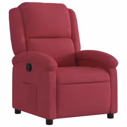 vidaXL Poltrona Reclinabile Rosso Vino in Velluto - Vista aggiuntiva 2