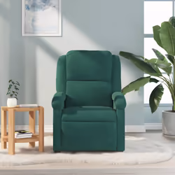 Poltrona Massaggiante Reclinabile Verde Scuro in Vellutocod mxl 83876 - Vista aggiuntiva 3