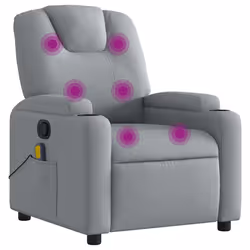 Poltrona Massaggiante Reclinabile Grigio Chiaro in Tessutocod mxl 107840 - Vista aggiuntiva 2