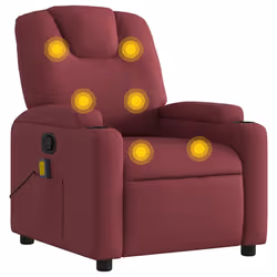 Poltrona Massaggiante Reclinabile Rosso Vino in Tessutocod mxl 107839 - Vista aggiuntiva 2