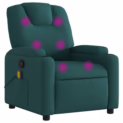 Poltrona Massaggiante Reclinabile Verde Scuro in Tessutocod mxl 83879 - Vista aggiuntiva 2