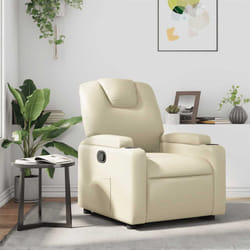 vidaXL Poltrona Reclinabile Crema in Similpelle