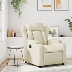 vidaXL Poltrona Reclinabile Crema in Similpelle
