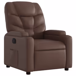 Poltrona Reclinabile Marrone in Similpellecod mxl 107894 - Vista aggiuntiva 2