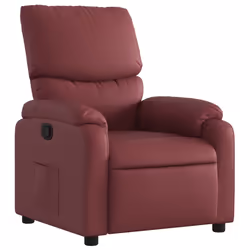vidaXL Poltrona Reclinabile Rosso Vino in Similpelle - Vista aggiuntiva 2