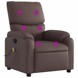 Poltrona Massaggiante Reclinabile marrone in Similpellecod mxl 83908 - Vista aggiuntiva 2
