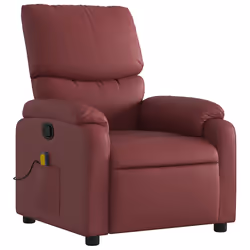 Poltrona Massaggiante Reclinabile Rosso vino in Similpellecod mxl 131863 - Vista aggiuntiva 3
