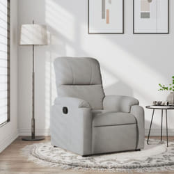 Poltrona Reclinabile Grigio Chiaro in Tessuto di Microfibra Vidaxl 656738