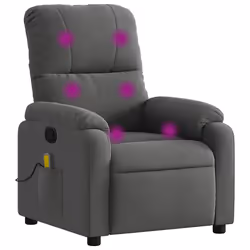 Poltrona Reclinabile Massaggio Grigio Scuro Tessuto Microfibracod mxl 133435 - Vista aggiuntiva 2