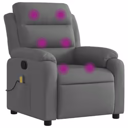 Poltrona Massaggiante Reclinabile Grigio Scuro in Tessutocod mxl 107961 - Vista aggiuntiva 2