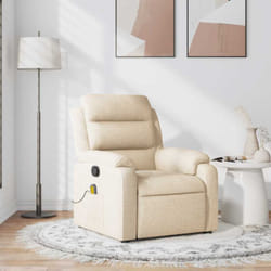 Vidaxl - Poltrona Massaggiante Reclinabile Crema in Tessuto 54298