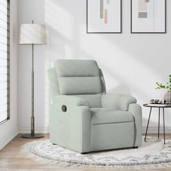 Poltrona Reclinabile Grigio Chiaro in Vellutocod mxl 131946