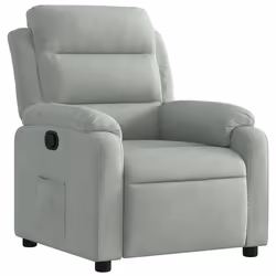 Poltrona Reclinabile Grigio Chiaro in Vellutocod mxl 131946 - Vista aggiuntiva 2