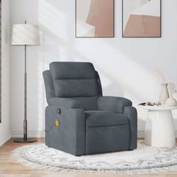 Poltrona Massaggiante Reclinabile Grigio Scuro in Vellutocod mxl 83985
