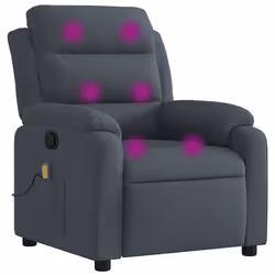 Poltrona Massaggiante Reclinabile Grigio Scuro in Vellutocod mxl 83985 - Vista aggiuntiva 2