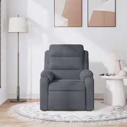 Poltrona Massaggiante Reclinabile Grigio Scuro in Vellutocod mxl 83985 - Vista aggiuntiva 3
