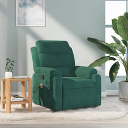 Poltrona Massaggiante Reclinabile Verde Scuro in Vellutocod mxl 107957