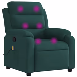 Poltrona Massaggiante Reclinabile Verde Scuro in Vellutocod mxl 107957 - Vista aggiuntiva 2