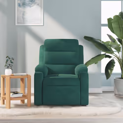 Poltrona Massaggiante Reclinabile Verde Scuro in Vellutocod mxl 107957 - Vista aggiuntiva 3
