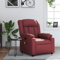 Poltrona Massaggiante Reclinabile Rosso vino in Similpellecod mxl 84016