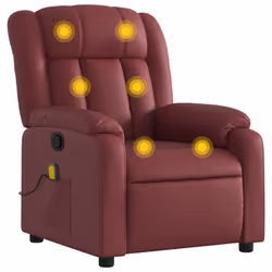 Poltrona Massaggiante Reclinabile Rosso vino in Similpellecod mxl 84016 - Vista aggiuntiva 2