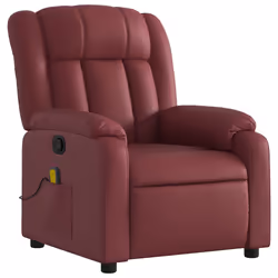 Poltrona Massaggiante Reclinabile Rosso vino in Similpellecod mxl 84016 - Vista aggiuntiva 3