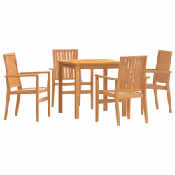 Set da Pranzo per Giardino 5 pz in Legno Massello di Teakcod mxl 94048 - Vista aggiuntiva 2