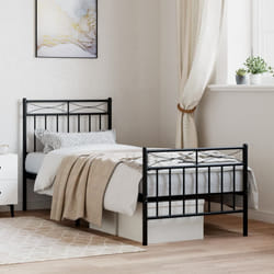 vidaXL Giroletto con Testiera e Pediera Metallo Nero 80x200 cm