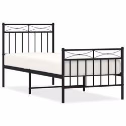 vidaXL Giroletto con Testiera e Pediera Metallo Nero 80x200 cm - Vista aggiuntiva 2
