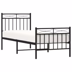 vidaXL Giroletto con Testiera e Pediera Metallo Nero 80x200 cm - Vista aggiuntiva 3