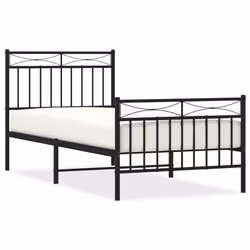 vidaXL Giroletto con Testiera e Pediera Metallo Nero 90x200 cm - Vista aggiuntiva 2