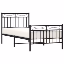 vidaXL Giroletto con Testiera e Pediera Metallo Nero 90x200 cm - Vista aggiuntiva 3