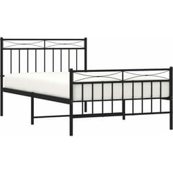 Giroletto con Testiera e Pediera Metallo Nero 107x203 cm Vidaxl