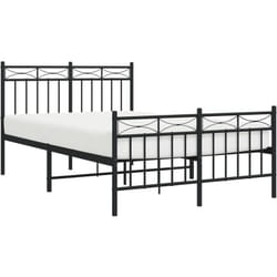 Giroletto con Testiera e Pediera Metallo Nero 120x190 cm vidaXL
