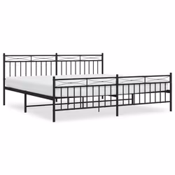 Giroletto con Testiera e Pediera Metallo Nero 193x203 cmcod mxl 131903 - Vista aggiuntiva 2