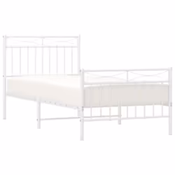 Giroletto con Testiera e Pediera Metallo Bianco 90x190 cmcod mxl 107914 - Vista aggiuntiva 3