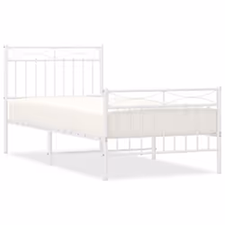 Giroletto con Testiera e Pediera Metallo Bianco 90x200 cmcod mxl 83938 - Vista aggiuntiva 2
