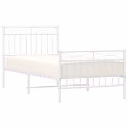 Giroletto con Testiera e Pediera Metallo Bianco 90x200 cmcod mxl 83938 - Vista aggiuntiva 3